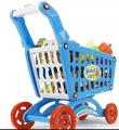 Toy shopping cart with baby toys. 