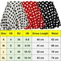 2020 Brand New Style Women's High Waisted Polka Dot Skirt Stretchy Swing Flared Mini Skirt Costumes. 