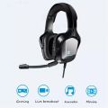 HP Gaming Headset H220GS Wired Stereo Noise Cancelling Gaming Headphone Black Cool lighting design USB jeck with Microphone for PC Laptop. 