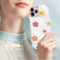 Hontinga for Infinix Note 10 Back Cover（Free Lanyard）Luxury 6D Plating Cartoon Falling Flower Side Pattern Case Soft Silicone Square Phone Cases. 