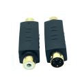 S-Video Male to RCA Female Composite Video Adapter Plug Converter, Mini Din 4 PIN Coupler Extension Connector Adapter. 