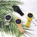 LooKeo mall Fashion-forward Unisex LED Watch with Touch Screen, Diamonds and Steel Strap for Fashionable Couples. 