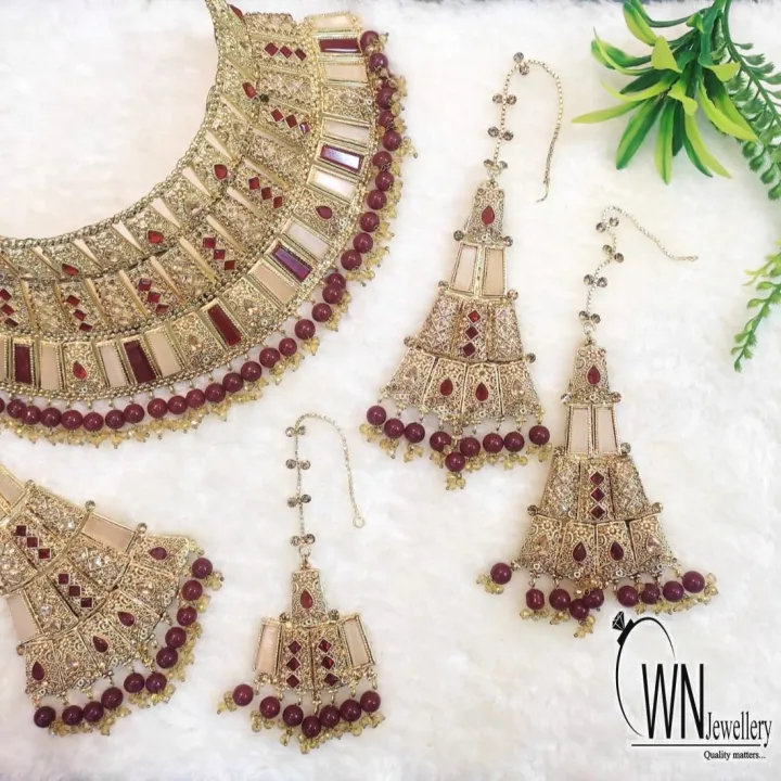 Bridal%20Heavy%20Jewellery%20Set%20-%20(4%20in%201)%20Necklace,%20Earrings,%20Jhomar%20&%20Bindiya%20-%20Fashion%20Jewelry%20for%20Girls%20%7C%20OWN%20Jewellery%20-%20Image%202