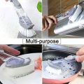 Decontamination Kitchen Cleaning Brush Scrubber Dish Liquid Soap Dispenser. 