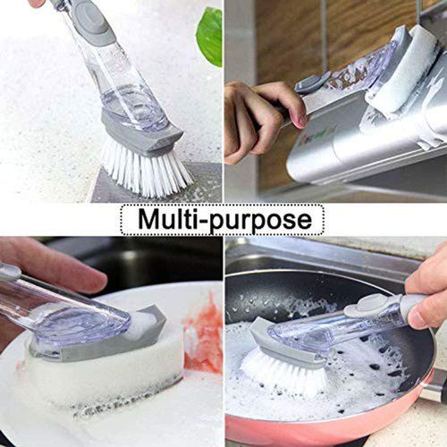 Decontamination Kitchen Cleaning Brush Scrubber Dish Liquid Soap Dispenser