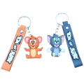 Multicolor Rubber Tom And Jerry 3D Silicone Strap Keychain Cartoon Tom and Jerry Keyring Lively Kawaii Cat Mouse Soft Rubber Kawaii Doll Fashion Jewelry for Kid Toy Gifts Accessories Anime Keychain Anime Toys Tom and Jerry Pendant Figures. 