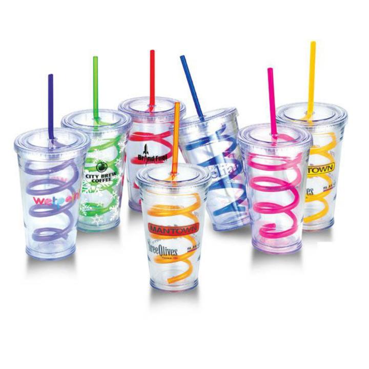 16 oz. Curly Straw Carnival Cup Tumbler