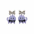 Cute Niche Design Small Size in Purple Monster Cat Stud Earrings for Women ins Sweet Cool Y2K Hot Girl Earrings Personalized Earrings. 