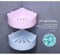 1PC Plastic Corner Storage Rack Suction Cup Bathroom Plastic Suction Cup Bathroom Kitchen Corner Storage Rack Organizer Shower Shelf. 