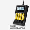 18650 Battery Charger, LCD Display Speed Batteries Charger with 4 Bay Discharge Function for Rechargeable 3.7V Li-Ion Batteries. 