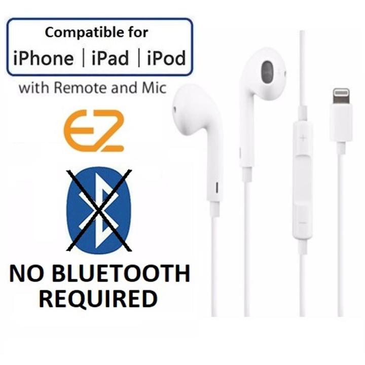 EZone Original IC Handfree for iPhone with 8-Pin Connector | Compatible iPhone Handsfree with Lightning Connector | Earphones | In-Ear Headphones | Compatible iPhone Lightning Handfree for iPhone  7/ 7+/ 8/ 8+/ X/ 11/ 12/ 13/ 14/ Pro/ Max/ iOS Devices