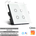 4 gang smart switch tuya wifi wall switch with 4 buttons. timer switch, Omni Smart Alexa smart switch Smart Life Smart Touch Switch board. 