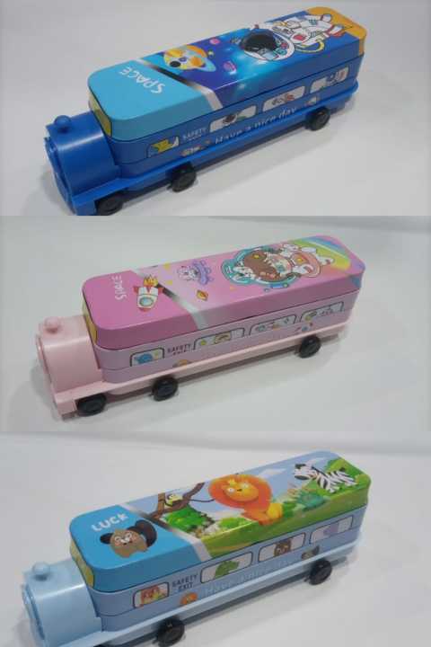 Geometry Box Train Design for Boys Study Geometry Stationary Box Pencil Case, Pencil Box, Storage Box for School Students Sharpener Geometry Box Geometry Box for Kids Geometry Box items, Geometry Box Pencil Box for Boys