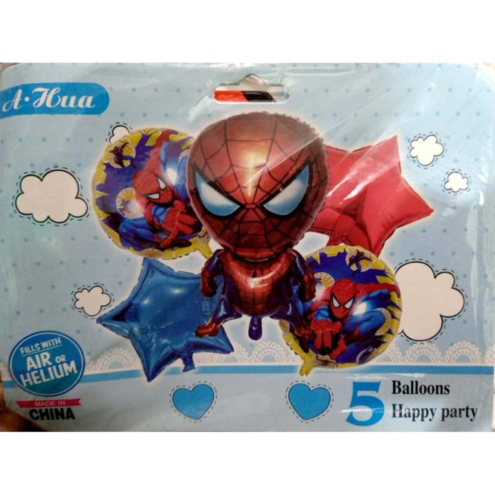 Spiderman Foil Balloon 5 Pcs Theme Set For Birthday Party,Celebrations & Decorations
