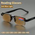 Reading Glasses Men HD Presbyopia Glasses Fashion Eyeglasses +1.0 To +4.0 Retro Glasses for Men. 