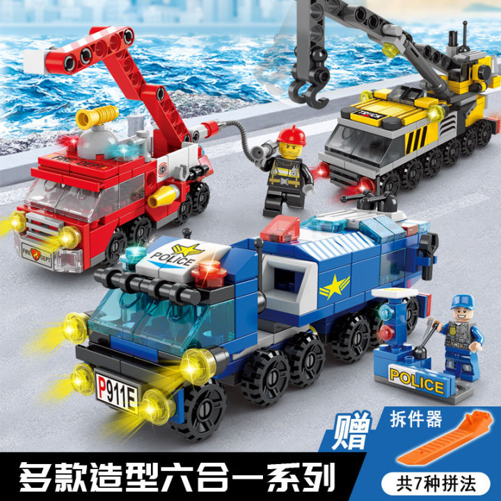 Lele Brothers Compatible Lego Bricks Police Military Children Educational Building Blocks Floor Stalls Toy Gifts Wholesale