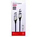 DIVI 1.8M Magnetic Micro USB Data Sync Fast Charging Cable for Samsung Huawei Xiaomi Braided LED Fast Charging Cable - RED. 