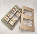 Button Sheet 6 Switches+2 Sockets Electric Switch Board- ECM Metal Series. 