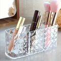 360° Rotating Makeup Brush Storage Box Portable Desktop Cosmetic Organizer,7 Slots Transparent Makeup Brush Box Dust Free Makeup Brush Organizer for Display Stand Bedroom Dresser Bathroom Counter Top. 