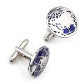 【Hengli jewelry story】1Pair Map French Shirt Clips & Cufflink Globe Earth Cufflinks Cuff Links. 