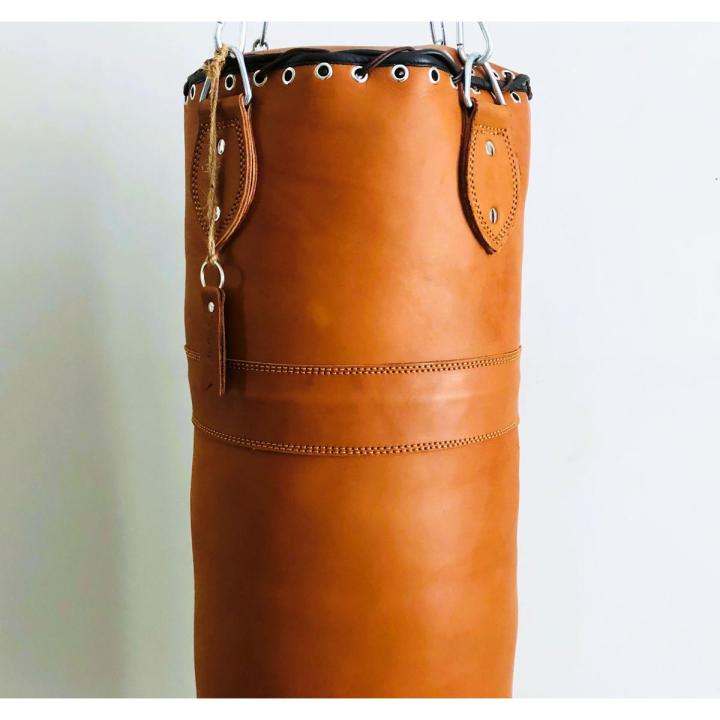 100cm - VINTAGE TAN LEATHER BOXING GYM PUNCH BAG - RETRO