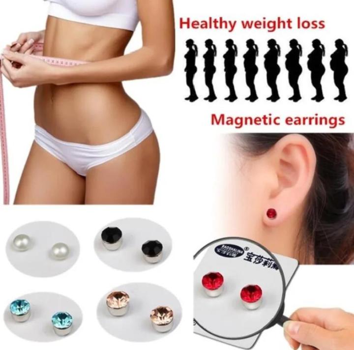 Acupressure Slimming Earrings Healthcare Weight Loss Stud Earring Healthy Stimulating Acupoints Gallstone Clip Magnetic Therapy