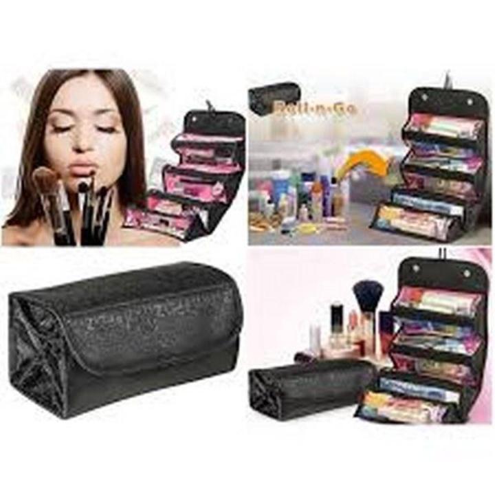 Roll n Go Makeup Organizer & Cosmetic Bag - Black