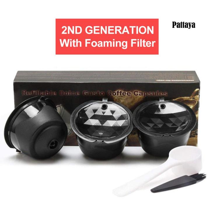 PT_3Pcs Reusable BPA Free Coffee Capsule Foam Filter Set for Nescafe Dolce Gusto