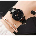 Watch For Women Stainless Steel Magnet Strap Watch For Girls. 