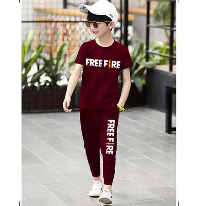 Kids Summer Tracksuit Maroon Tracksuit For Boy and Girls Pieces