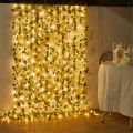 Premium Quality Plug Operated LED and Artificial Leaves "7"Feet Artificial Leaves Length Luminous Romantic and Aesthetic Look for Room and Party Decoration-Indoor and Outdoor-Main Door Balcony-Bedroom Vine Creepers. 