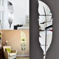 3D Mirror Wall Decor Acrylic Leaf Mirror Wall Art Stickers. 