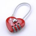 3 digits Ressetable Combination Padlock for Suitcase locker Travel Bags gift heart shape number code lock. 
