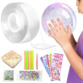 Nano Tape Balloon DIY Kit Fun Tape/ Nano Tape Plastic Bubbles Balloon Two Sided Tape for DIY Craft, Birthday Party Pool Party/1 Nano Tap Roll 3m Length 1 inch Width Double Sided Tap Only Use Hot Air For Soft The Tape & Make Unlimited DIY Craft. 