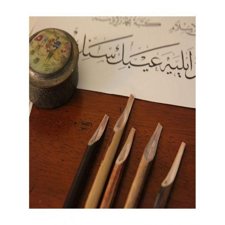 3 pcs-Reed Pen (Qalam) + Calligraphy ink - Black -( Original Bamboo )