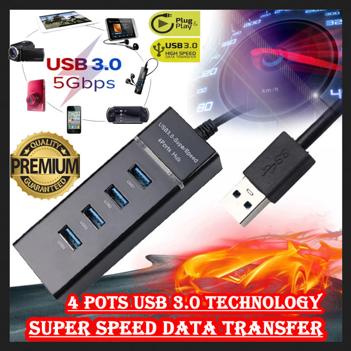 High Speed USB Hub 3.0 Micro USB Hub - 4 Ports 5 Gbps Super High Speed - Multi USB Splitter Expander Adapter - Multiple Expander for PC Laptop Computer Accessories HUB Multi USB 3.0 Hub - Multi Purpose USB HUB Port