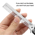 "Folding Butterfly Comb – Balisong Training Knife Style Foldable Pocket Comb – Portable EDC Fidget Comb for Hair Styling and Tricks". 