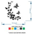 Zecor Gallery Floral Design with Butterfly Wall decoration design with self adhesive sticker sheet magical wall décor printing look for kitchen best decoration ideas not a Wall paper. 