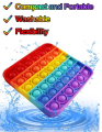 pop it fidget toy pop it spinner pop it fidget toy rainbow pop toy bubble squeeze sensory fidget toy Rainbow Square Shape. 