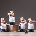 Retro Chef Model Ornaments Resin Crafts Mini Chef Figurines Home Kitchen Restaurant Bar Coffee Decor-A. 