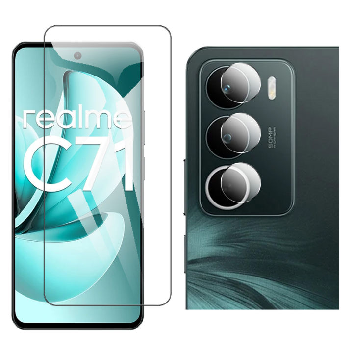 Realme C71 Tempered Glass Screen Protector Premium High Quality Polish Glass + Back Camera 9H Gorilla Flexible Protector For Realme C71