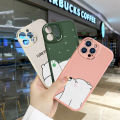Jizetin for Redmi 9C / Redmi 10A Back Cover Funny Bear Lambskin Texture PU Leather Back For Girls Boys Soft Phone Case. 