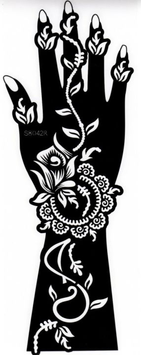 Large Henna Stencils Hand Mehndi Art Template India Lace Body Temporary Tattoo