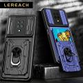 Lereach Case for Xiaomi Redmi Note 9S / Note 9 Pro Camera Armor Protection Phone Case TPU + PC Ring Light With Card Slot Stand and Phone Holder Shockproof Back Cover. 