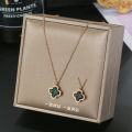 Titanium Steel Double-Sided Simple Clover Necklace for WomeninsTrendy Classic Shell Pendant Online Best-Selling Product Does Not Fade Ornament. 