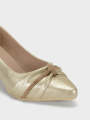 Unze London Women "DIADEM" Shimmery Block Heel Courts For Women - Courts Shoes For Women. 