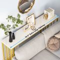 Console table Gold Long Console Table, 70.9 Inch Extra Long Sofa Table, Modern Narrow Entryway Table Skinny Table Behind Sofa Couch for Living Room, White Marble Effect Sheet Customizable available. 