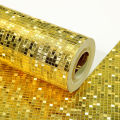 Glitter Mirror Effect Mini mosaic Sparkle Light Reflect Gold Foil Wallpaper Silver Foil WallPaper papel de parede decor טפט לקיר. 