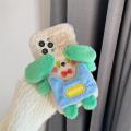 Fashion Cute Plush Dog Phone Case For iPhone 14 Plus 11 12 13 Pro Max Soft Cover Kawaii Cartoon Protective Cases For 14 Pro Capa. 
