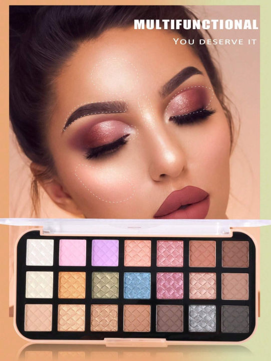 Ushas 21 Color Shimmer Glitter Eyeshadow Palette pigmented shades